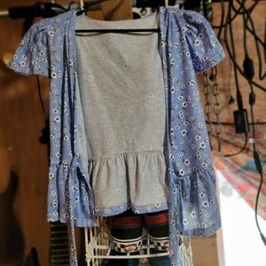 Shein front tie blouse